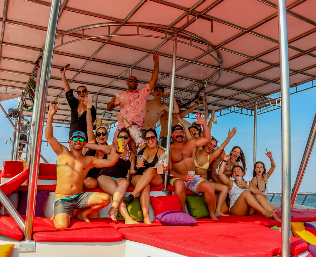 group partying on boat puerto vallarta