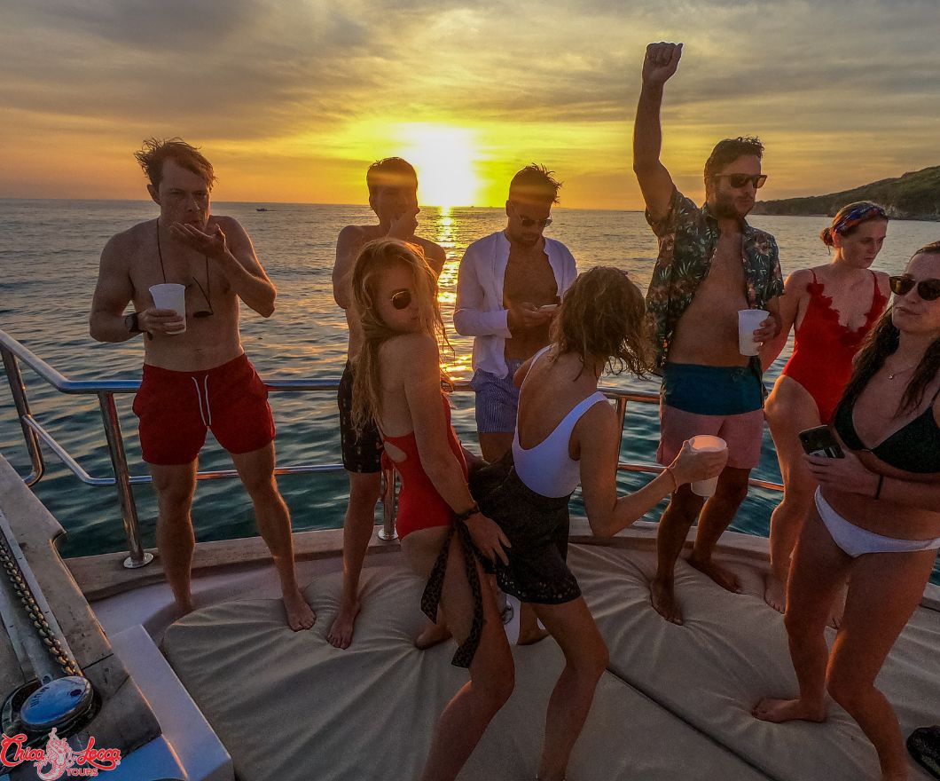 group on sunset party cruise puerto vallarta